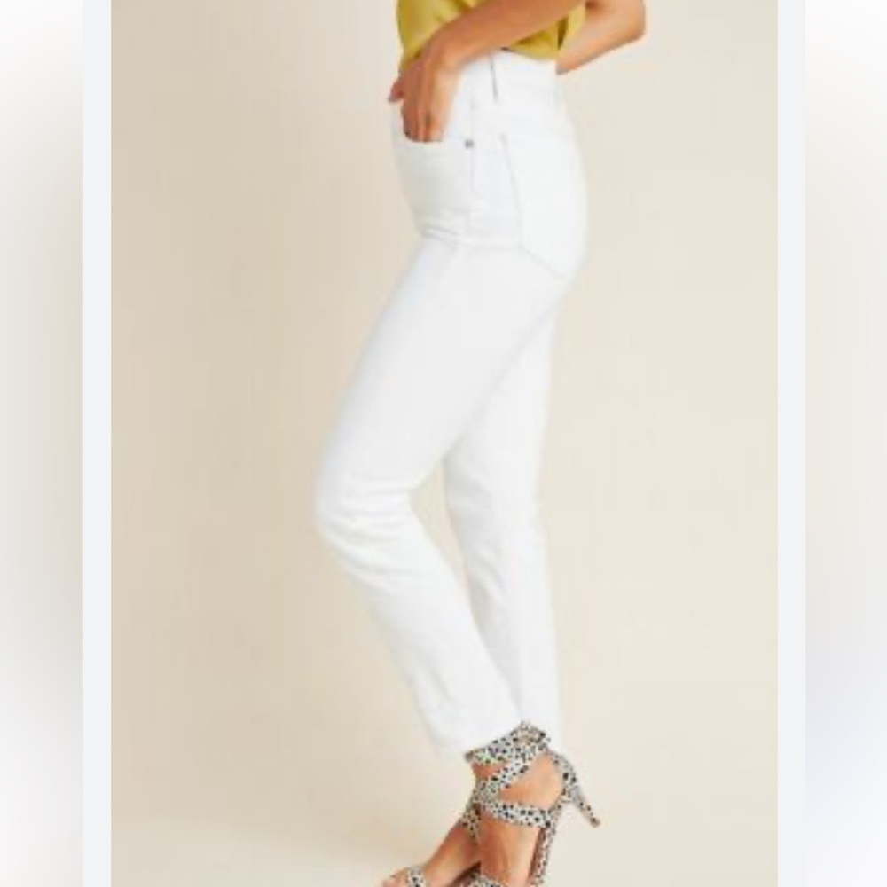 AGOLDE Nico Jeans Button Fly High Rise  Cropped Women's White Jeans Size 25